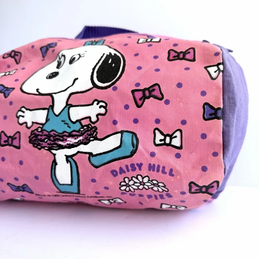 RARE VTG 1958 Daisy Hill Puppies Snoopy Peanuts Belle Child's Duffle Bag *Stains